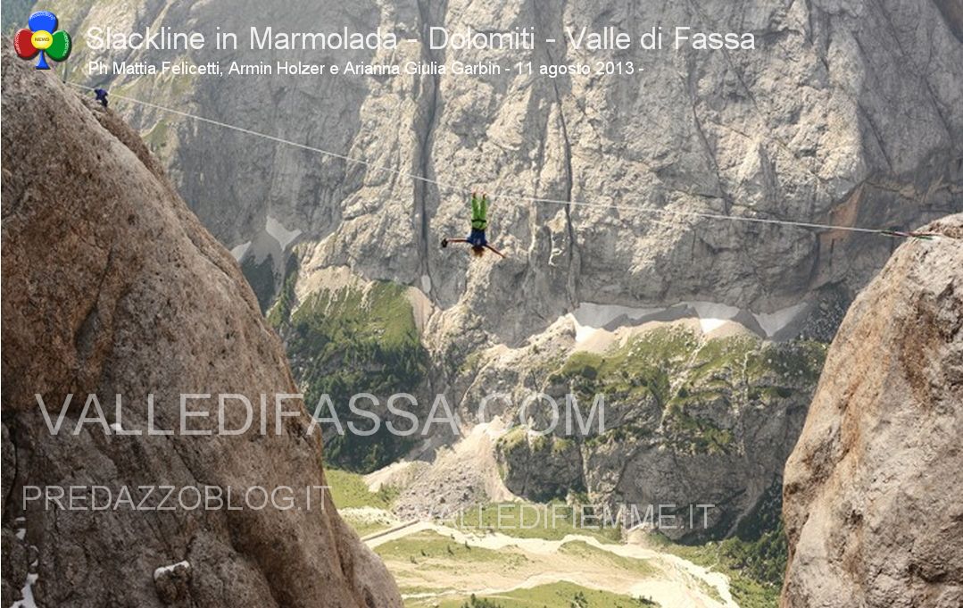 Slackline in Marmolada - Dolomiti - Valle di Fassa2