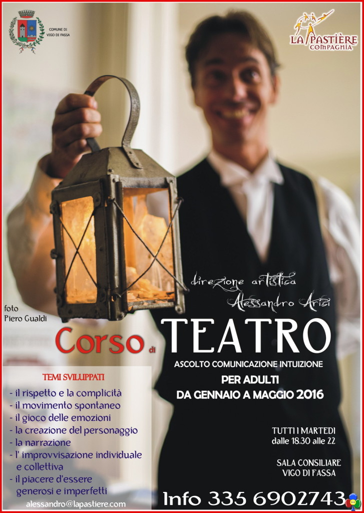 Locandina perCorso Teatro adulti Vigo di Fassa 2016
