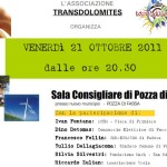 Convegno: “Efficienza energetica  e  territorio”, Pozza di Fassa 21 ottobre 2010.