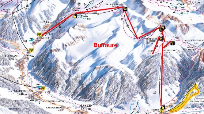 Mappa piste Buffaure